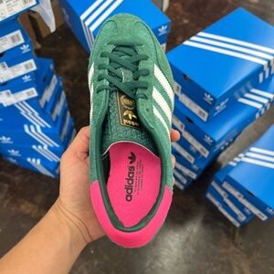 adidas Gazelle Indoor Collegiate Green Lucid Pink Size 5,5.5W